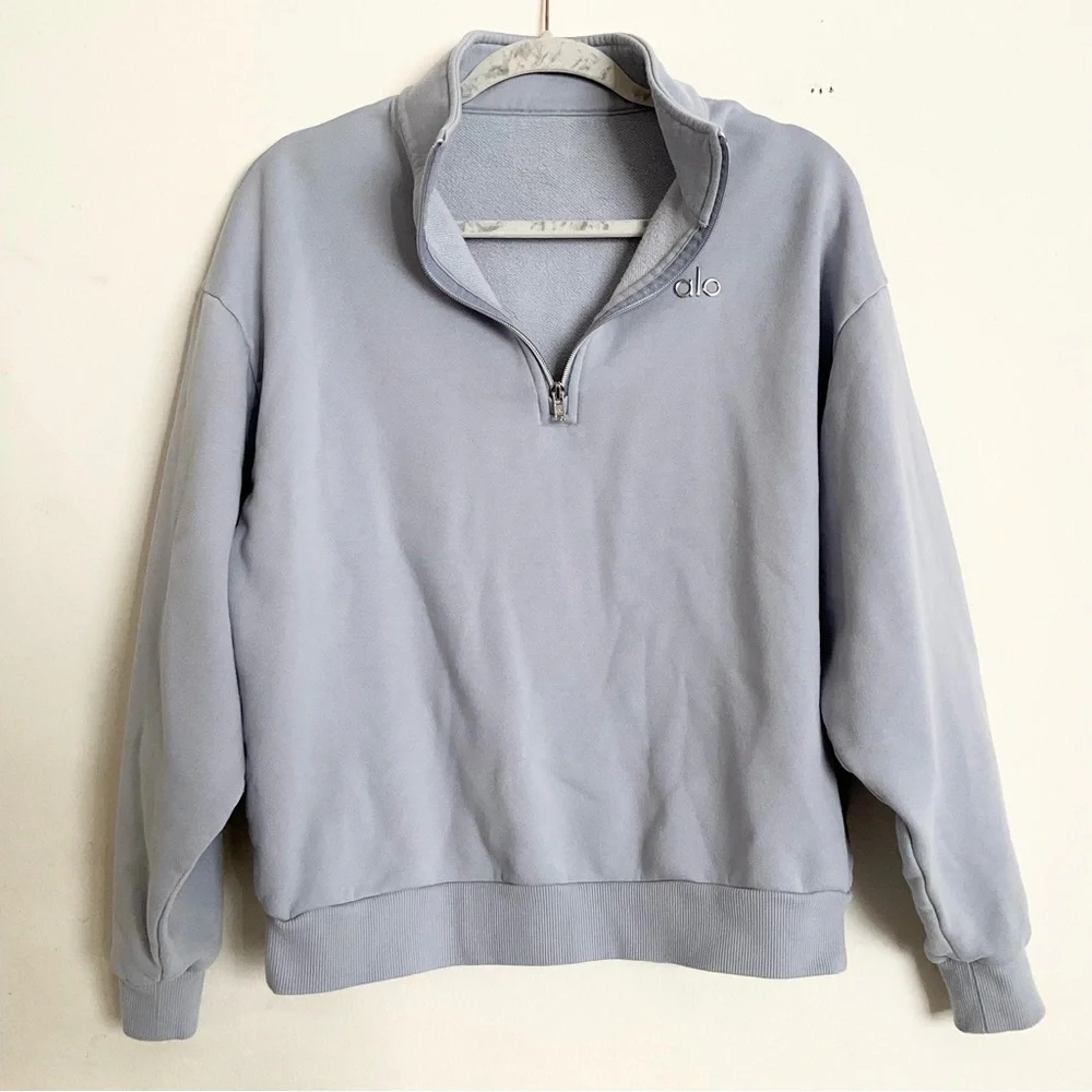 Alo Yoga Accolade 1/4 Zip Pullover Winter Frost S